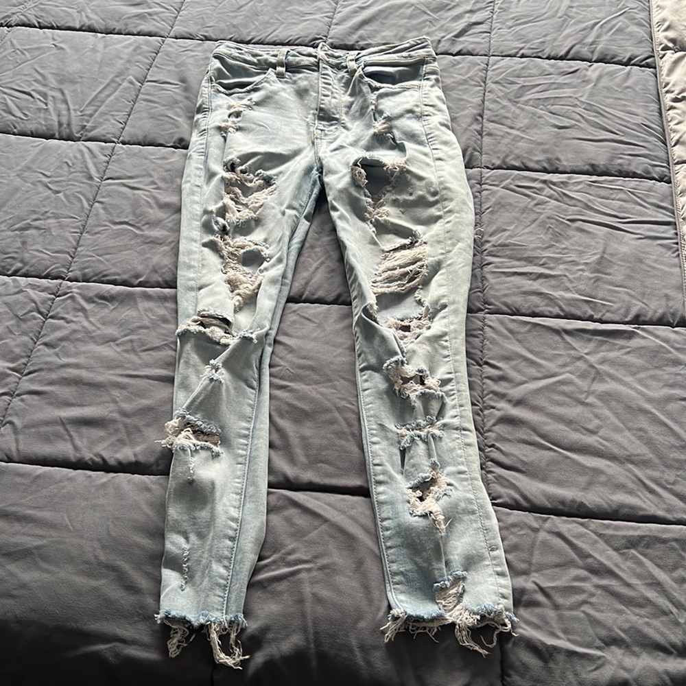 Lightly worn size 2 ripped skinny jeans (your ass will look so good in these)